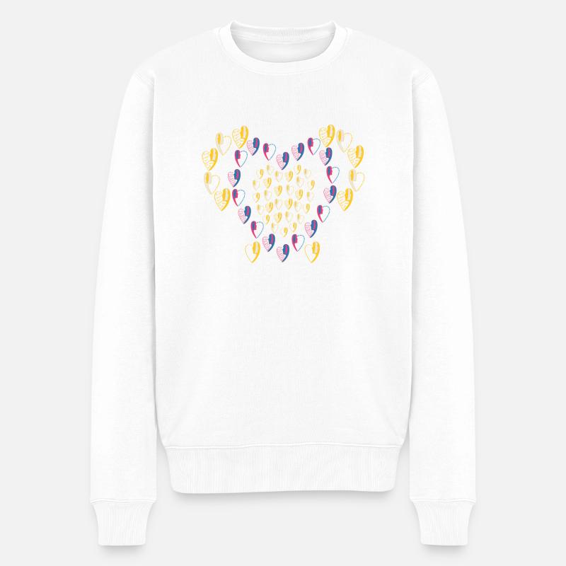 La coupe du coeur. - Pull Premium bio Homme - blanc