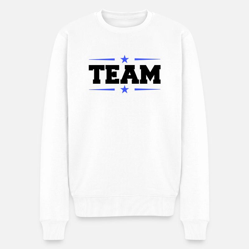 team - Männer Premium Bio Pullover - Weiß