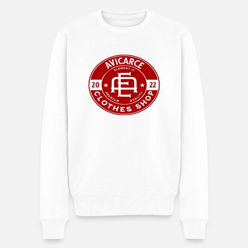Avicarce Shop - Männer Premium Bio Pullover - Weiß
