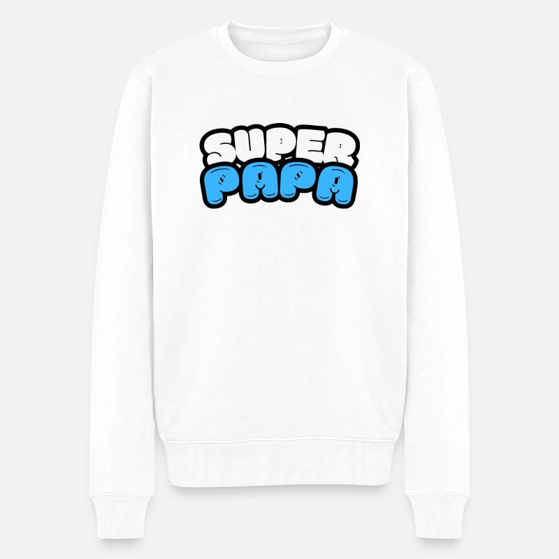 SUPER PAPA - Pull Premium bio Homme - blanc