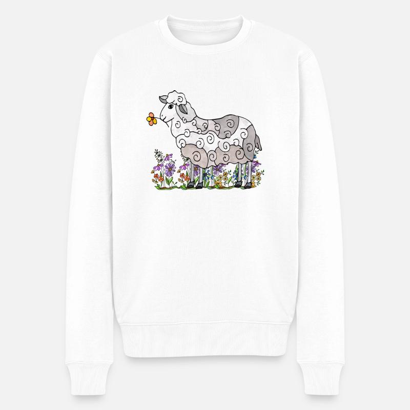 Schaf - Männer Premium Bio Pullover - Weiß