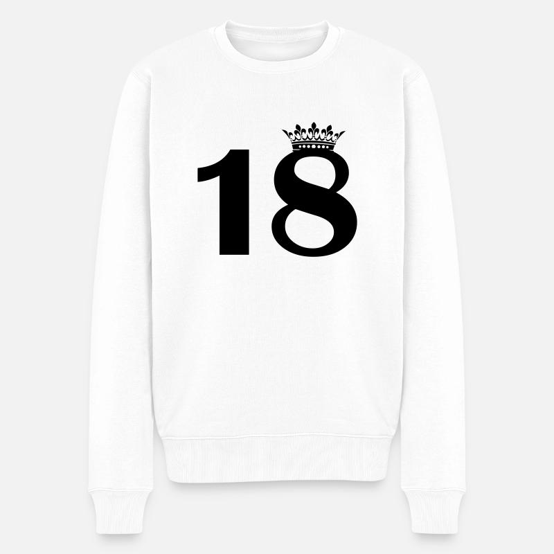 18 krone - Männer Premium Bio Pullover - Weiß