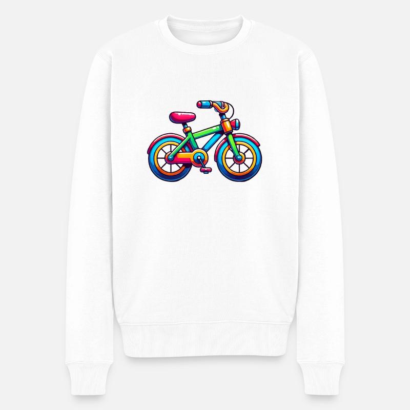 Fahrrad - Männer Premium Bio Pullover - Weiß