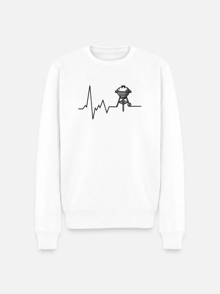 Heartbeat BBQ Grill Grilling - Men's Premium Organic Jumper - white