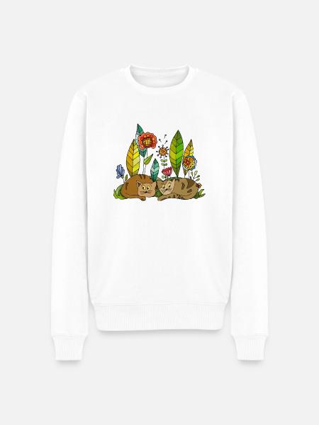 Cats - Men's Premium Organic Jumper - white