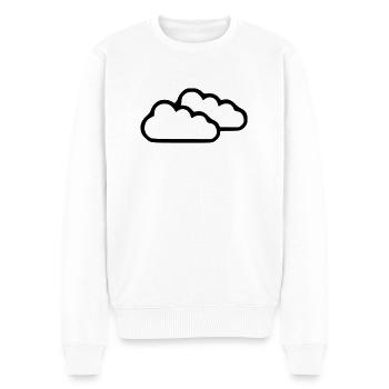 Wolken - Männer Premium Bio Pullover - Weiß - Vorne - Thijin (182cm)