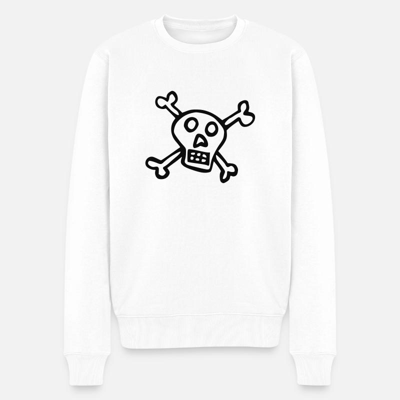 totenkopf - Männer Premium Bio Pullover - Weiß