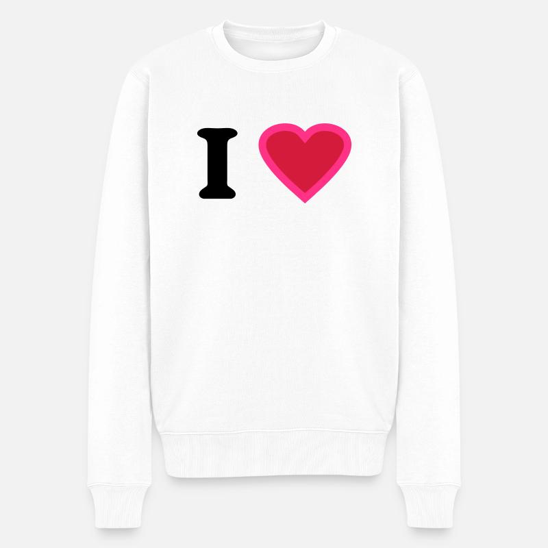 i love - Männer Premium Bio Pullover - Weiß