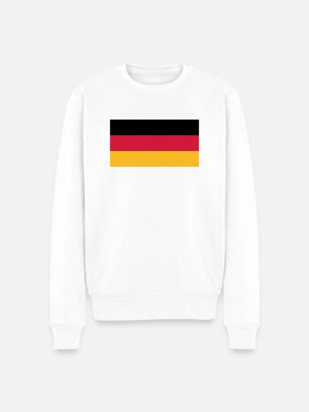 Deutschlandflagge - Männer Premium Bio Pullover - Weiß