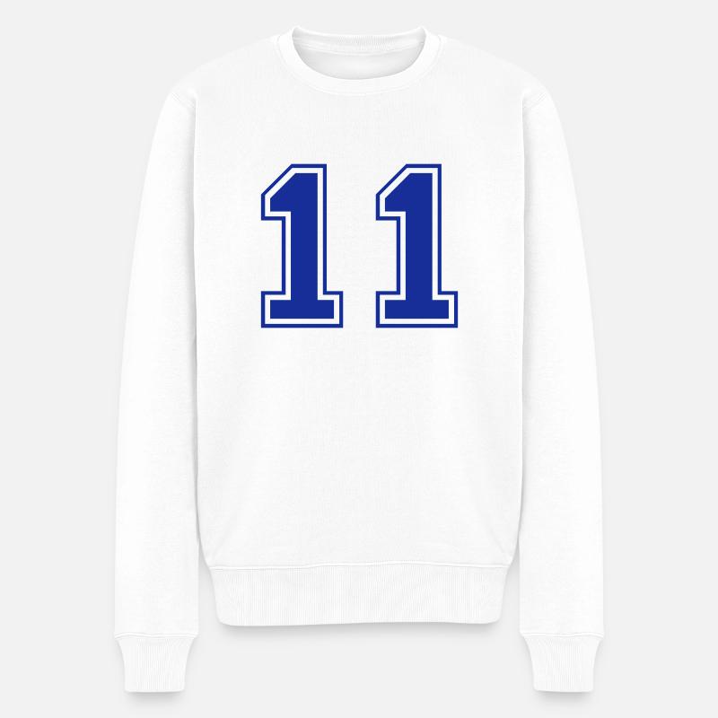 11 - Nummer - Zahl - Männer Premium Bio Pullover - Weiß