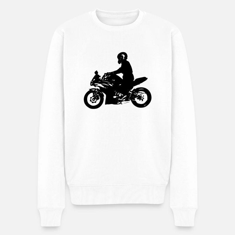 Motorrad Ninja - Männer Premium Bio Pullover - Weiß