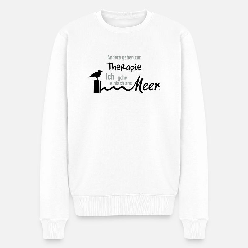 Therapie am Meer - Männer Premium Bio Pullover - Weiß