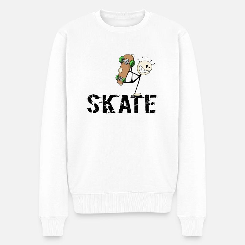 skate! - Männer Premium Bio Pullover - Weiß
