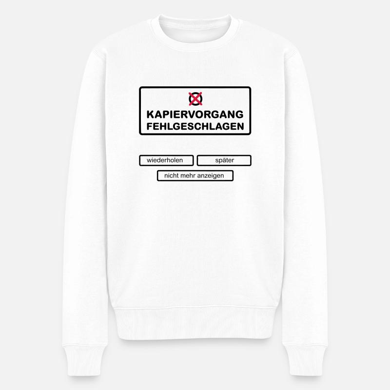 Kapiervorgang 2C - Männer Premium Bio Pullover - Weiß