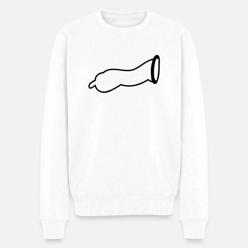Kondom - Männer Premium Bio Pullover - Weiß