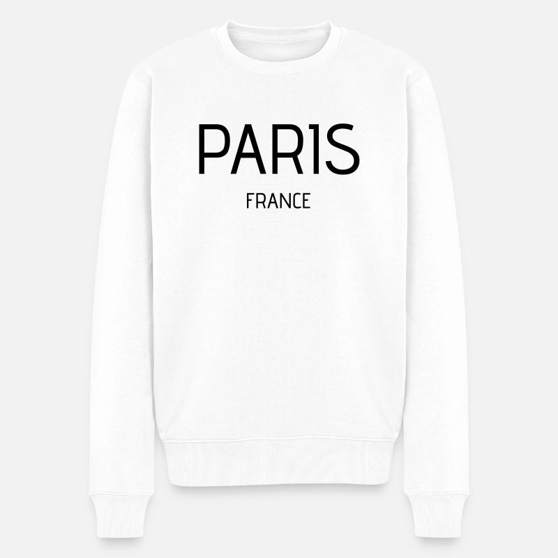 paris - Männer Premium Bio Pullover - Weiß