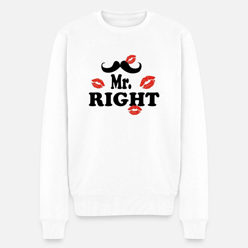 mr. right - Männer Premium Bio Pullover - Weiß