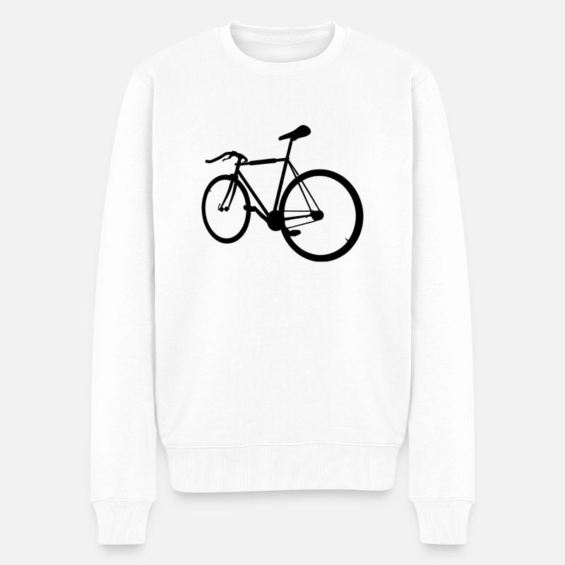 Fixie Fahrrad - Männer Premium Bio Pullover - Weiß