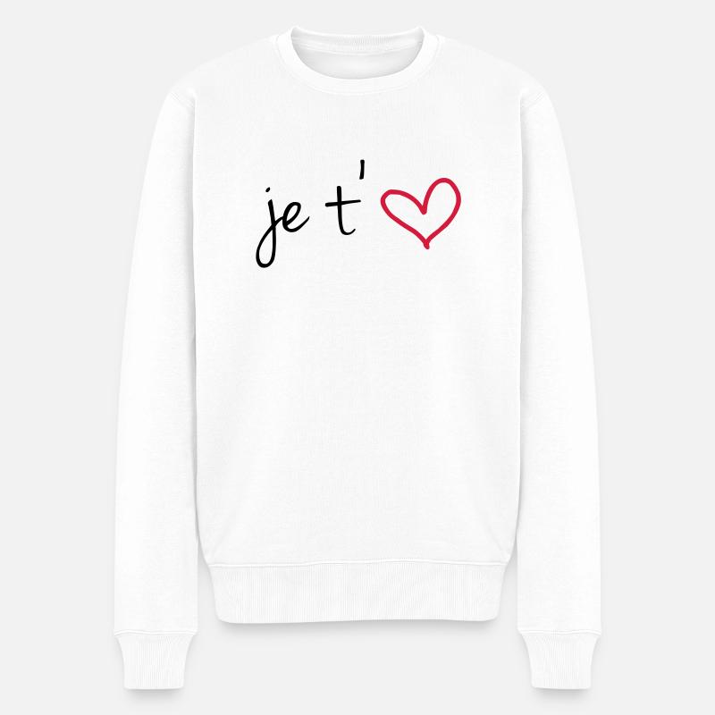 Je t'aime - Pull Premium bio Homme - blanc