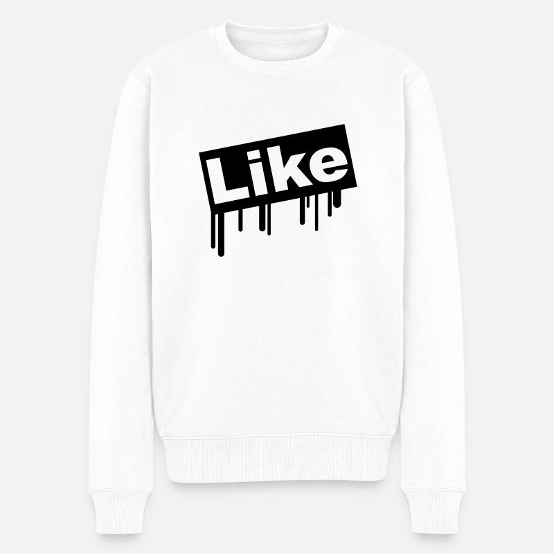 like - Männer Premium Bio Pullover - Weiß