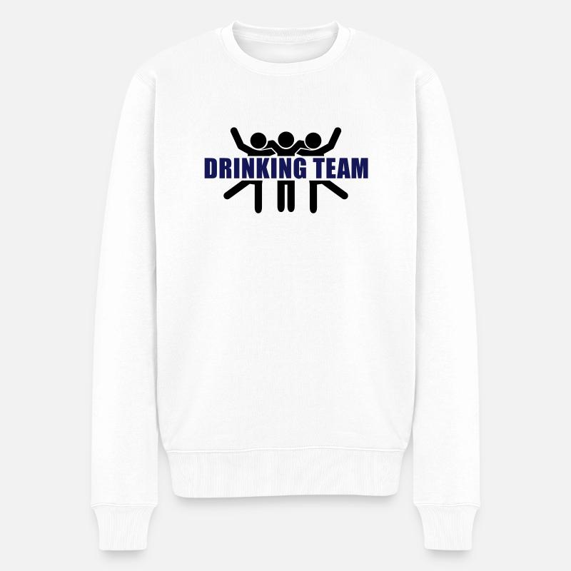 drinking_team__f2 - Pull Premium bio Homme - blanc