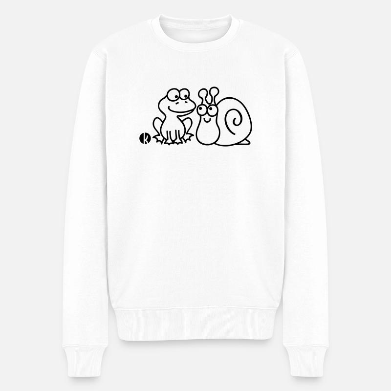 Frosch und Schnecke - Pull Premium bio Homme - blanc