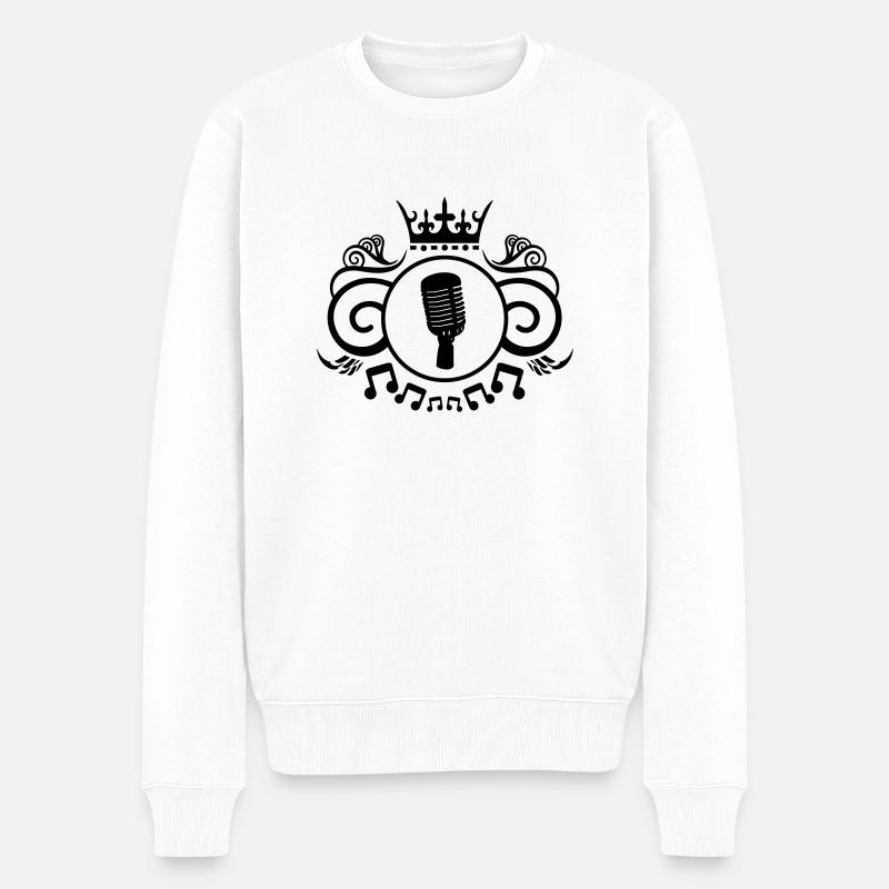 mic2 - Men's Premium Organic Jumper - white