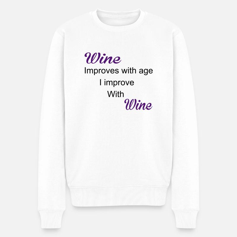 Wine - Männer Premium Bio Pullover - Weiß