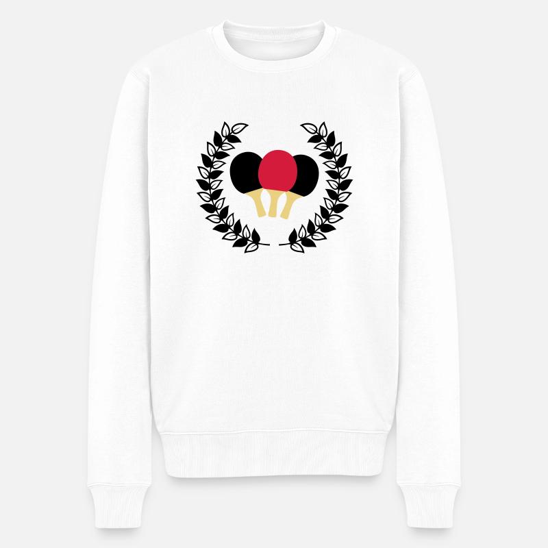 Tischtennis - Männer Premium Bio Pullover - Weiß