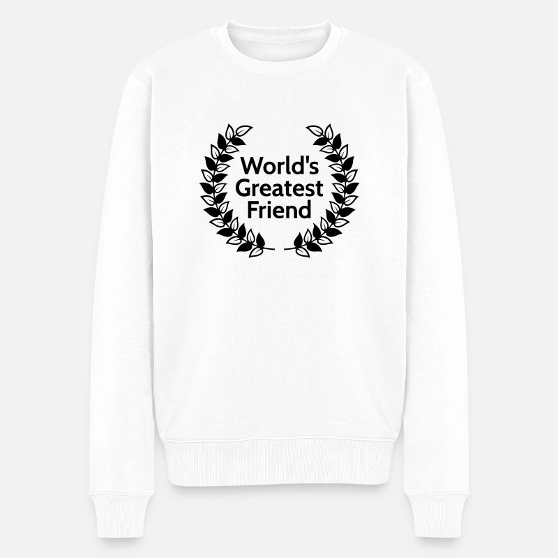 Worlds greatest friend - Männer Premium Bio Pullover - Weiß