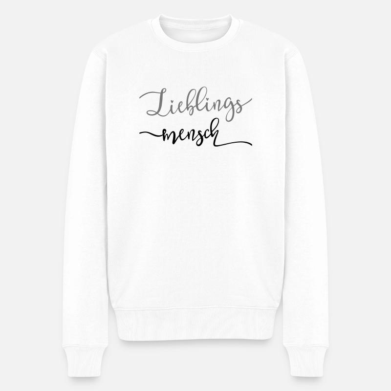 Lieblingsmensch - Männer Premium Bio Pullover - Weiß