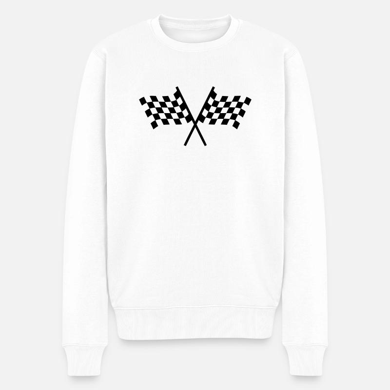 Racing flags - Männer Premium Bio Pullover - Weiß