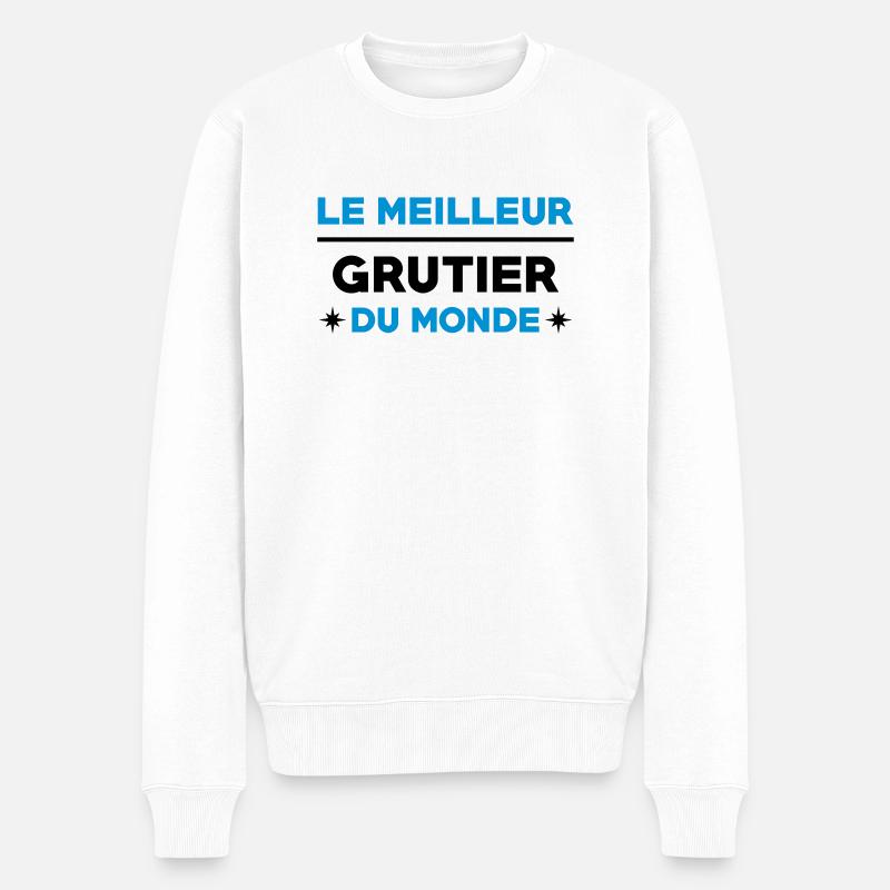 Grutier / Grue / Chantier / Bâtiment / Travaux - Pull Premium bio Homme - blanc