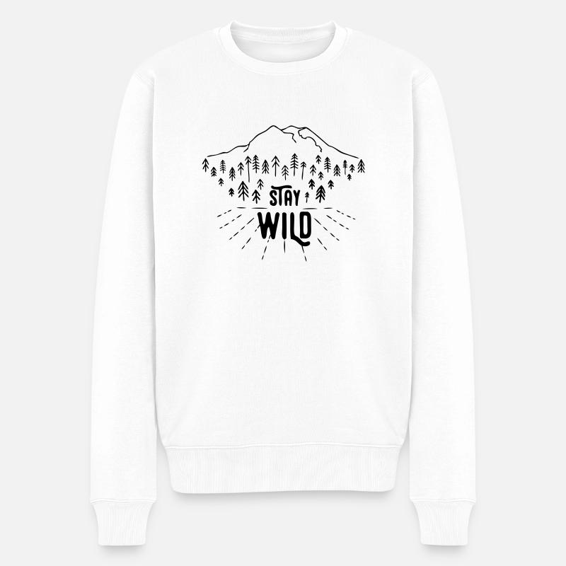 Stay Wild - Männer Premium Bio Pullover - Weiß