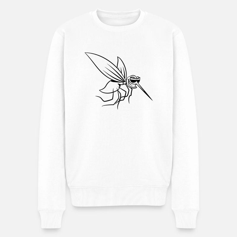Mücke witzig stechen comic sonnenbrille - Männer Premium Bio Pullover - Weiß