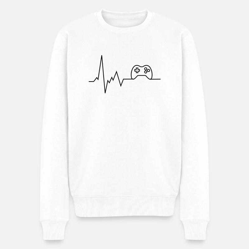 herzschlag console - Männer Premium Bio Pullover - Weiß