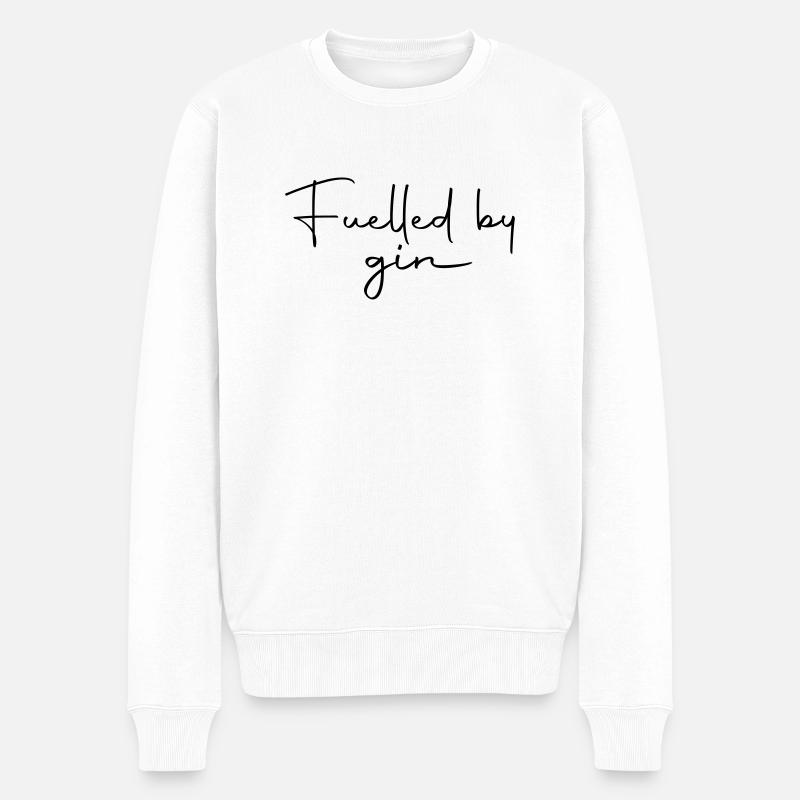 Mit Gin befeuert - Männer Premium Bio Pullover - Weiß