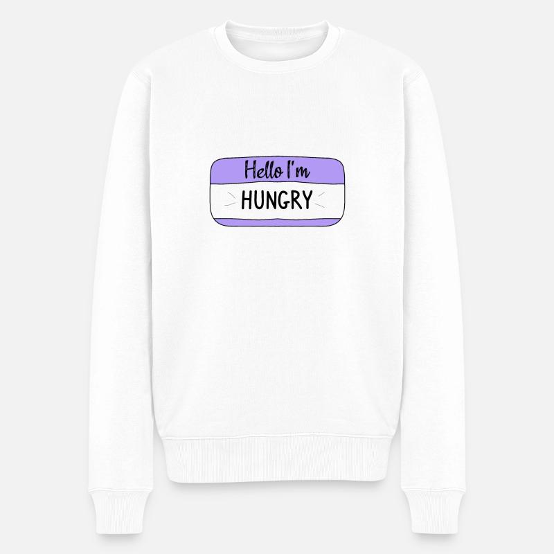 Hello im hungry, funny T-shirt - Men's Premium Organic Jumper - white