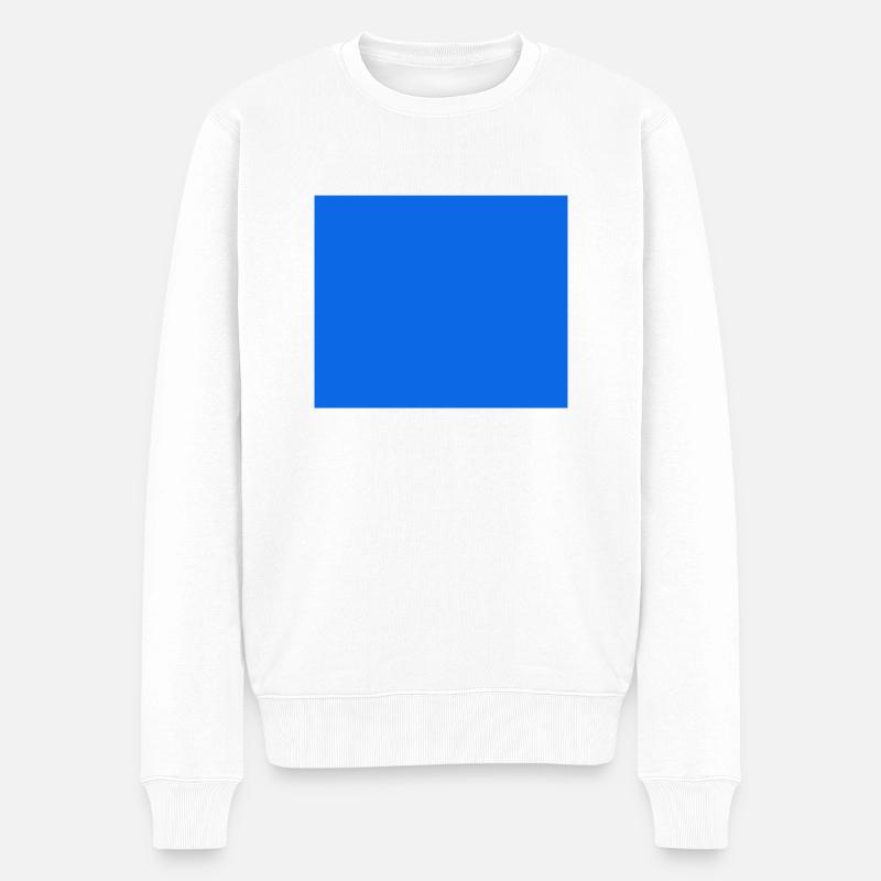 Rechteck Blau Farbe - Männer Premium Bio Pullover - Weiß