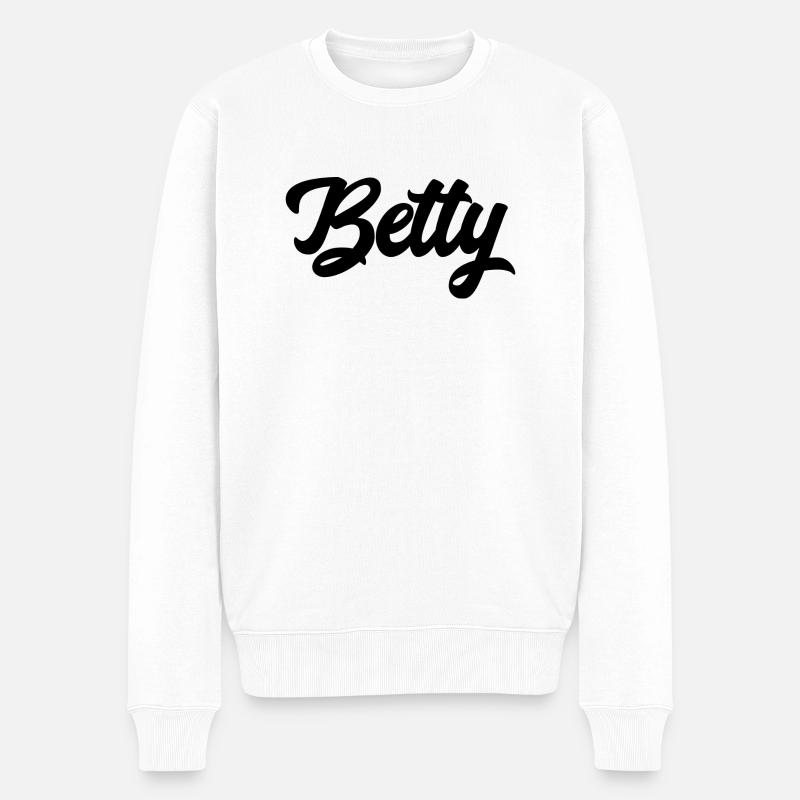 Betty Custom Text Nom d’anniversaire - Pull Premium bio Homme - blanc