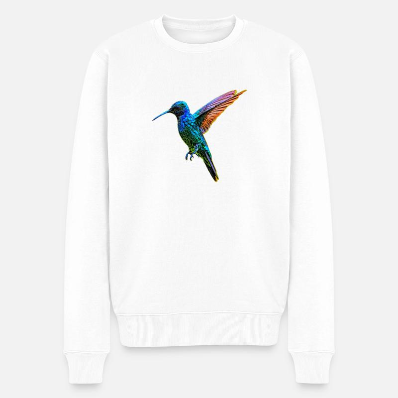 Kolibri - Männer Premium Bio Pullover - Weiß