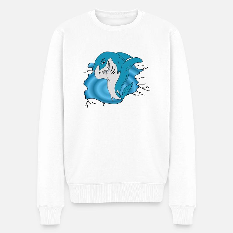 Shark / Requin - Pull Premium bio Homme - blanc