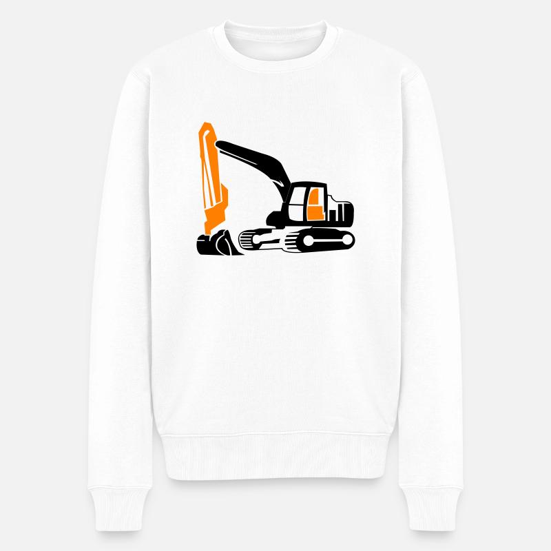 Excavatrice - Pull Premium bio Homme - blanc