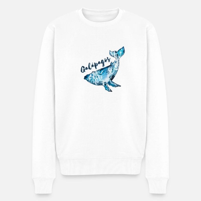 Galapagos-Inseln Wal - Männer Premium Bio Pullover - Weiß