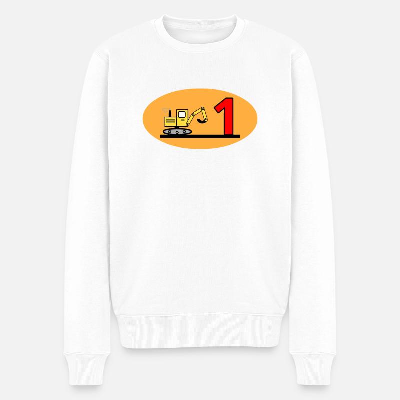 Bagger - Männer Premium Bio Pullover - Weiß