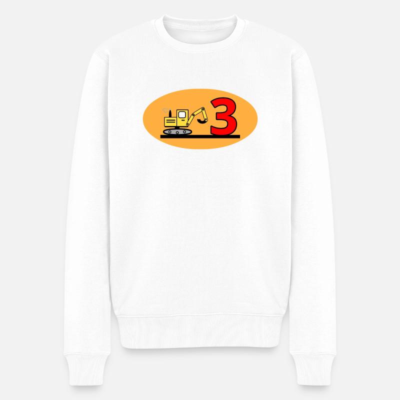Excavatrice - Pull Premium bio Homme - blanc