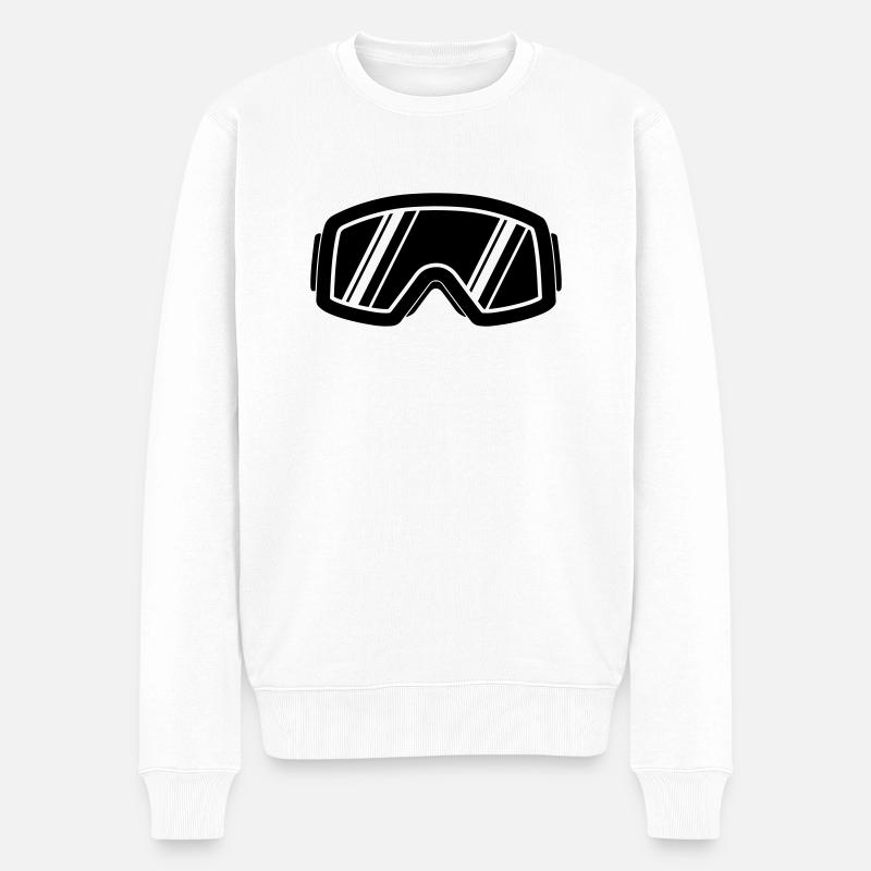 ski brille - Männer Premium Bio Pullover - Weiß