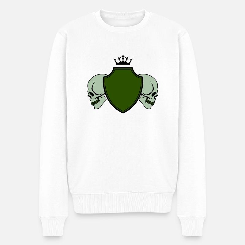 Armoiries du crâne - Pull Premium bio Homme - blanc