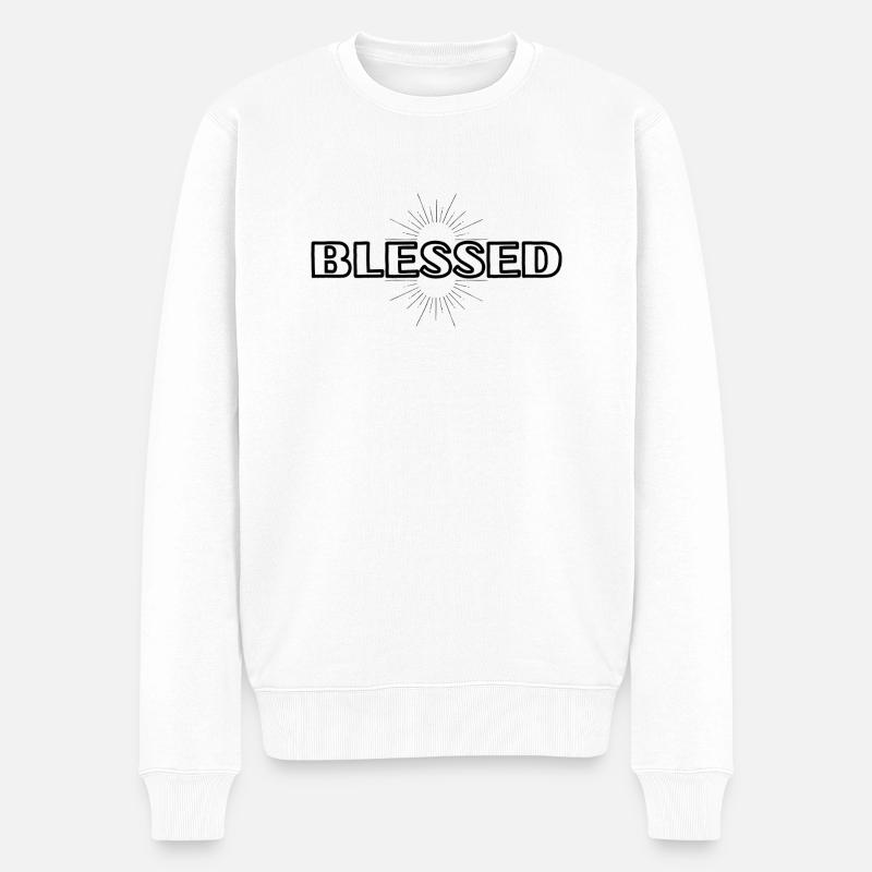 gesegnet - Männer Premium Bio Pullover - Weiß