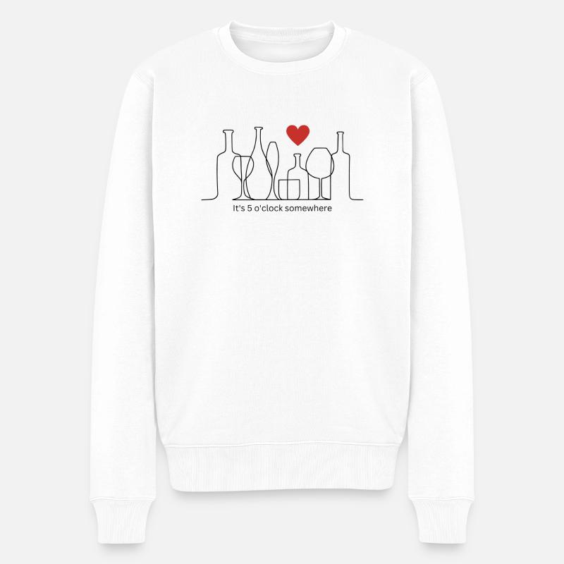 It's 5 o'clock somewhere - Männer Premium Bio Pullover - Weiß